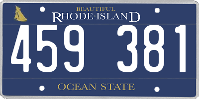 RI license plate 459381