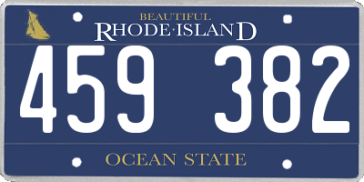 RI license plate 459382