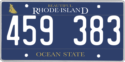 RI license plate 459383