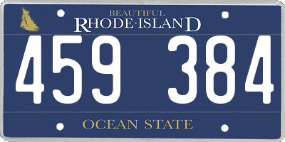 RI license plate 459384