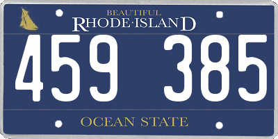 RI license plate 459385
