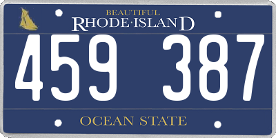 RI license plate 459387