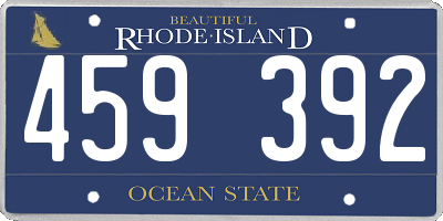 RI license plate 459392