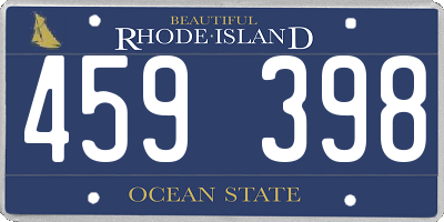 RI license plate 459398
