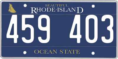 RI license plate 459403