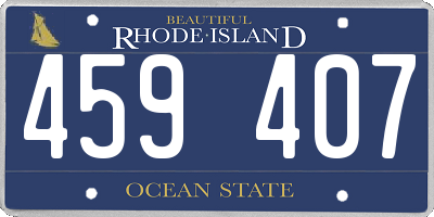 RI license plate 459407