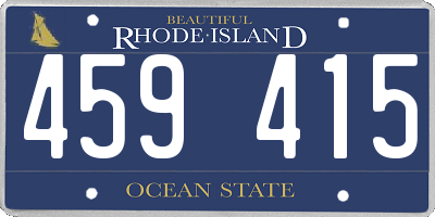 RI license plate 459415
