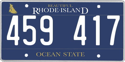 RI license plate 459417