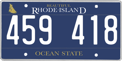 RI license plate 459418