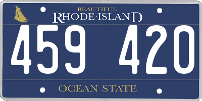 RI license plate 459420