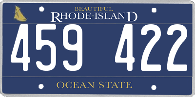 RI license plate 459422