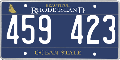 RI license plate 459423