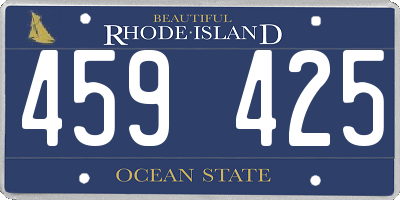 RI license plate 459425