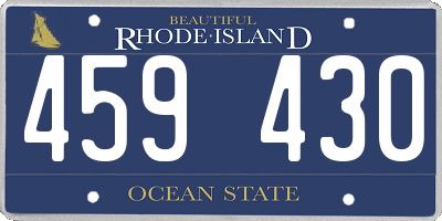RI license plate 459430