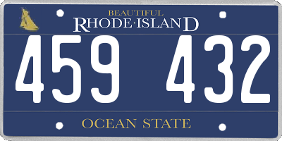 RI license plate 459432