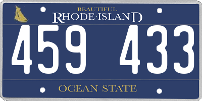 RI license plate 459433