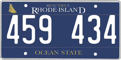 RI license plate 459434