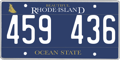 RI license plate 459436
