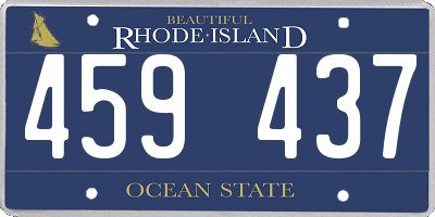 RI license plate 459437