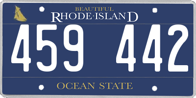RI license plate 459442