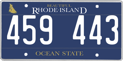 RI license plate 459443