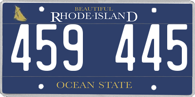 RI license plate 459445