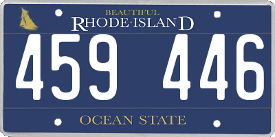 RI license plate 459446