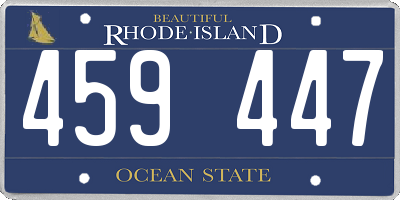 RI license plate 459447