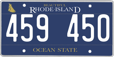 RI license plate 459450