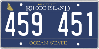 RI license plate 459451
