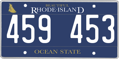 RI license plate 459453