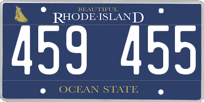 RI license plate 459455