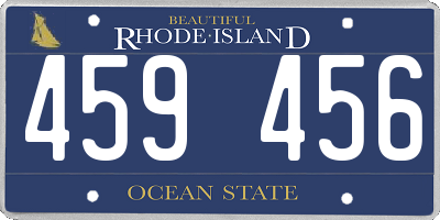 RI license plate 459456