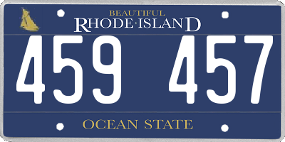 RI license plate 459457