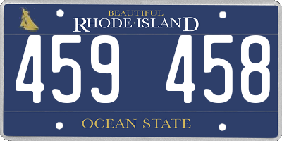 RI license plate 459458