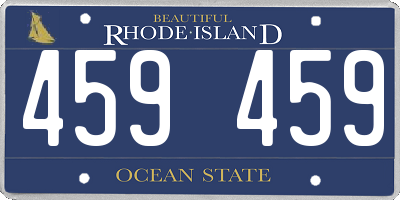 RI license plate 459459