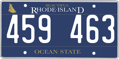 RI license plate 459463