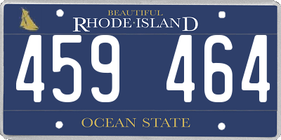 RI license plate 459464