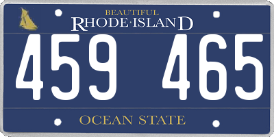 RI license plate 459465