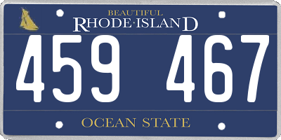 RI license plate 459467