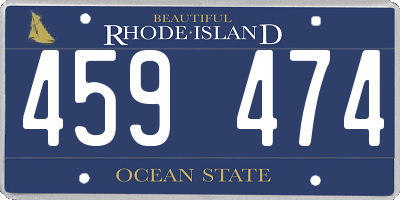 RI license plate 459474