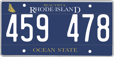 RI license plate 459478