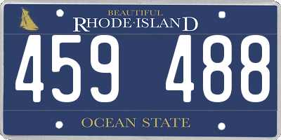 RI license plate 459488