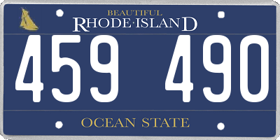 RI license plate 459490