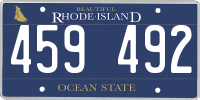 RI license plate 459492