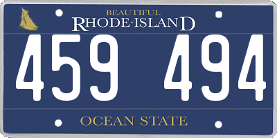 RI license plate 459494