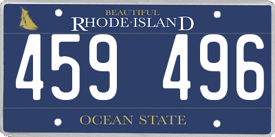 RI license plate 459496