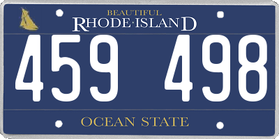 RI license plate 459498