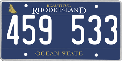 RI license plate 459533