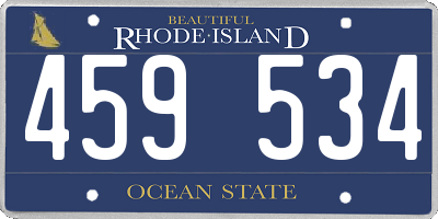 RI license plate 459534